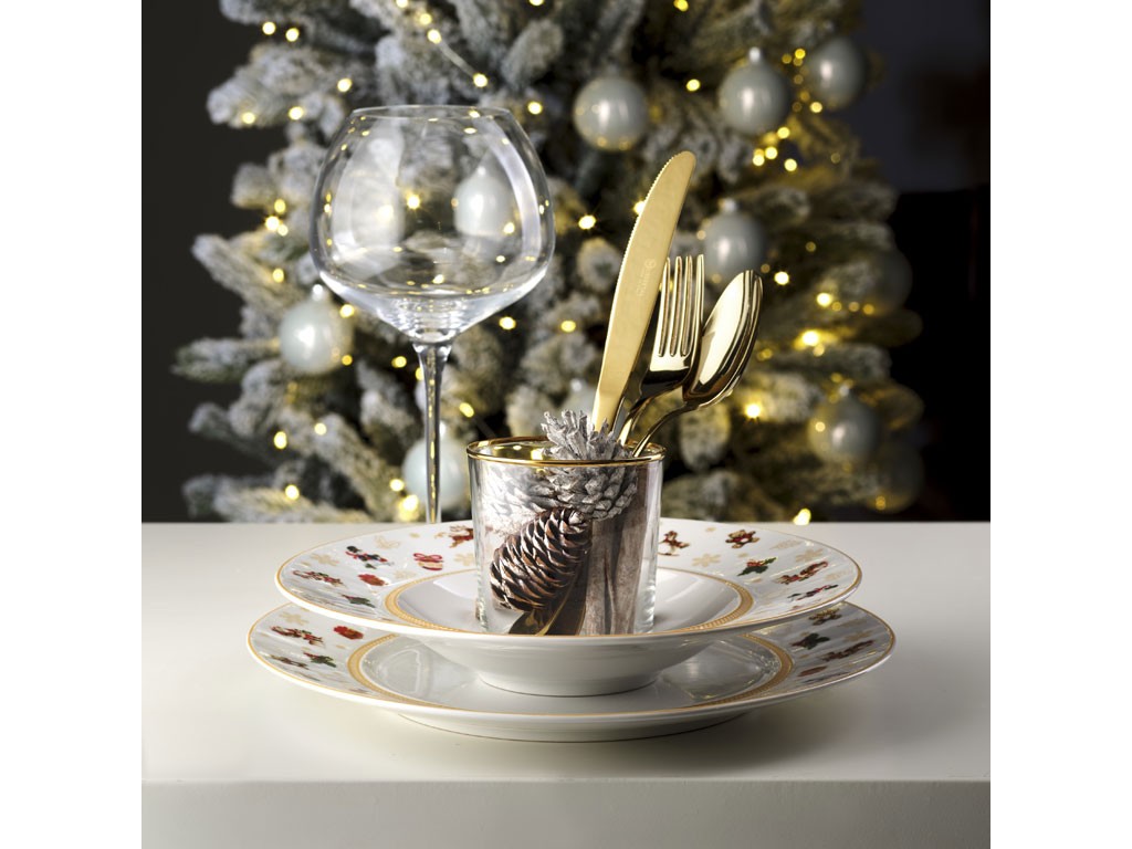 GOLD XMAS, TOVAGLIA DA 6, COLLEZIONE MERRY CHRISTMAS - ORO